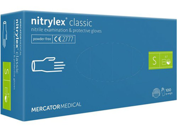 Nitrilhandske Puderfri blå S 100/FP