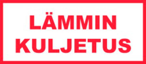 Huomioteippi 50mm*50m "Lämmin kuljetus"