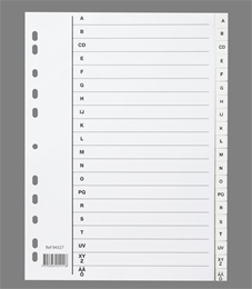 Plastregister A4 A-Ö vit