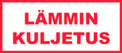 Huomioteippi 50mm*50m "Lämmin kuljetus"
