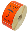 Etikett "Keep dry" + symbol