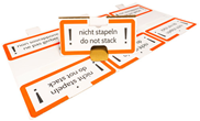 Display „nicht stapeln + do not stack“